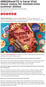 Now Toronto #BBQWeekTO Media Buy